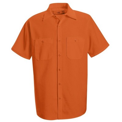 Red Kap® Fluorescent Orange Enhanced Visibility Short Sleeve Work Shirt