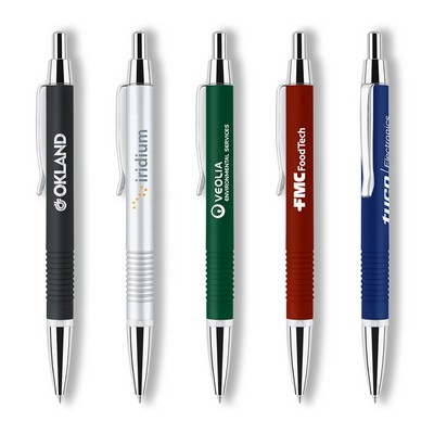 Click Action Brass Ballpoint Pen With Chrome Clip