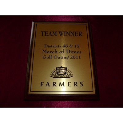 8"x10" Wooden Plaque with 6"x8" Engraved Plate