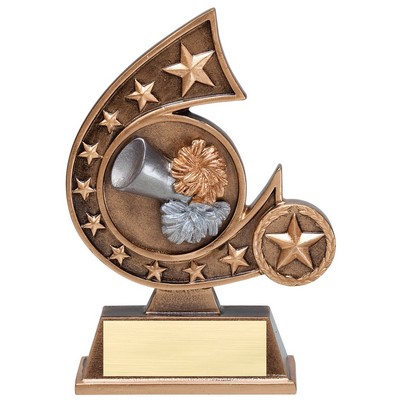 Comet Series Resin Cheerleading Award - 5 3/4" Tall