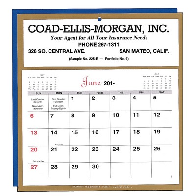 Commercial Memo Calendar-8"x8 5/8" (Thru 4/30)