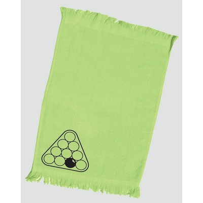 T100 Fingertip Fringed Towel 11x18 Lime Green - (Printed)