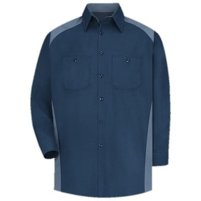 Red Kap™ Men's Long Sleeve Motorsports Shirt - Navy Blue/Postman Blue