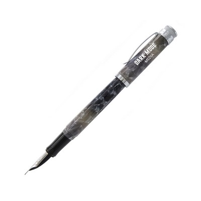 Tornado Acrylic - Silver Lining Fountain Pen - Medium Nib