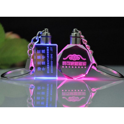 3D Laser Crystal LED Keychain