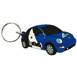 Custom 2D Single sided Soft Rubber Key Chains (1 1/2")