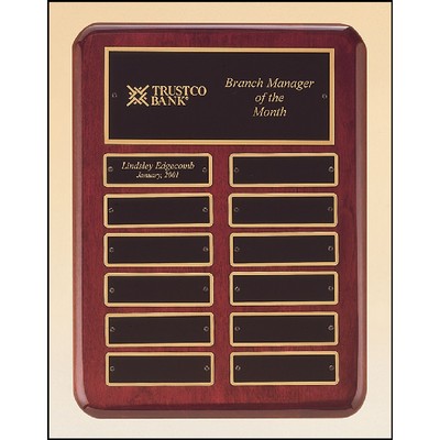 Rosewood Piano Finish Perpetual 12 Plate Plaque (9" x 12")