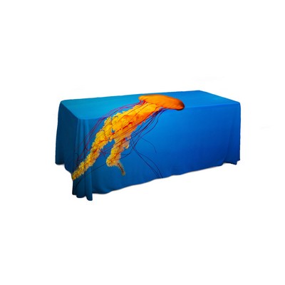 4' Premium PolyKnit™ Throw Style Table Cover w/Full Dye Sub Logo (48"x24"x29")