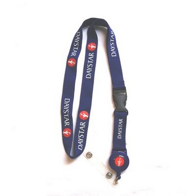 Polyester Lanyard w/Retractable Badge Reel