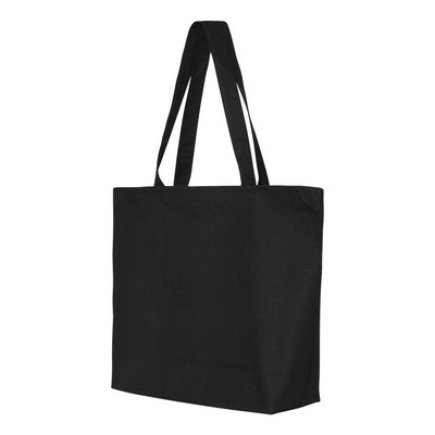 Q-Tees® Canvas Zippered Tote Bag (Blank)