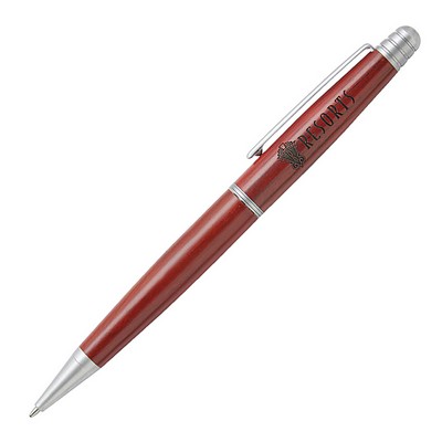 Rosewood Chrome Trim Ball Point Pen