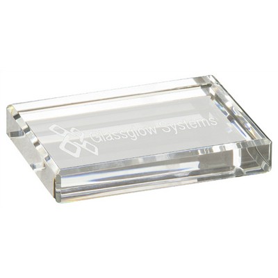 Crystal Rectangle Paperweight, 4"x3"