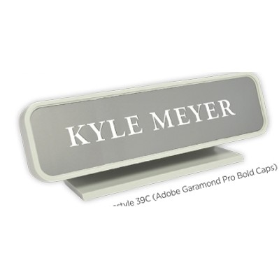 Engraved Designer Desk Sign with Holder - Horizontal, 8" x 2"