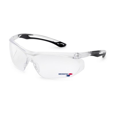 Clear frame, clear mirror lens, Paralax safety glass