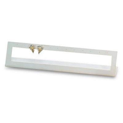 White Leatherette Long Earring Stand