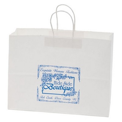 White Kraft Vogue Paper Shopping Bag (16"x6"x12")