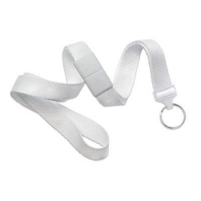 5/8" Blank Breakaway Lanyard w/Split Ring (White)