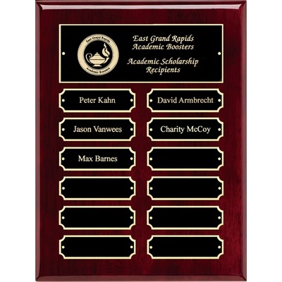 Rosewood Perpetual Plaque, 9 x 12", 12 plates