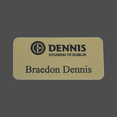 Gold Satin Metal Name Badge 1 1/2" x 3"