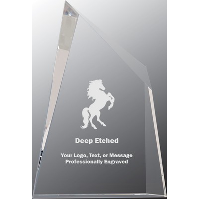 7" x 10" Crystal Facet Wedge Award