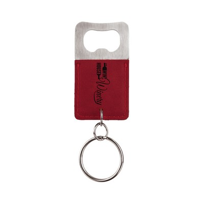 Leatherette Bottle Opener Keychain