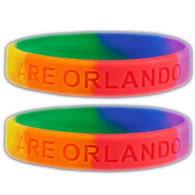 Rainbow Debossed Silicone Wristband