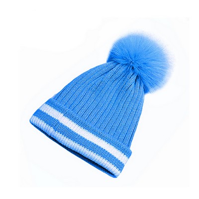 Pointed Pom Knit Beanie