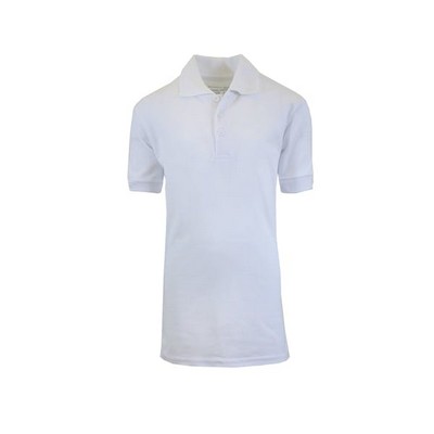 Men's Uniform Polo Shirts - White, M - 2X, Short Sleeve (Case of 36)