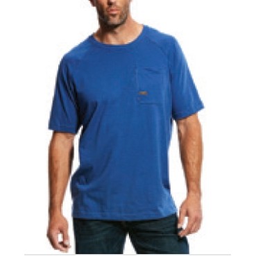 Ariat® Rebar™ Cotton Strong™ Men's Metal Blue T-Shirt