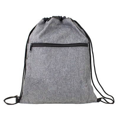 Heathered Gray Drawstring Backpack