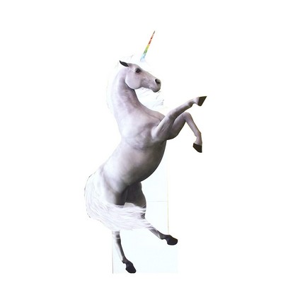 White Rainbow Unicorn Cardboard Cutout Stand Up| Standee Picture Poster Photo Print Approx. 5 Ft