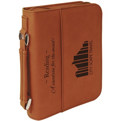 Rawhide Leatherette 6-3/4" x 9-1/4" Book/Bible Cover with Handle & Zipper