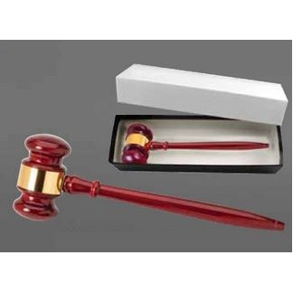 10" Rosewood Gavel w/Aluminum Engraving Band