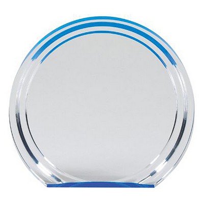 Blue Double Halo Circle Award, Large (6-1/4"x7"H)