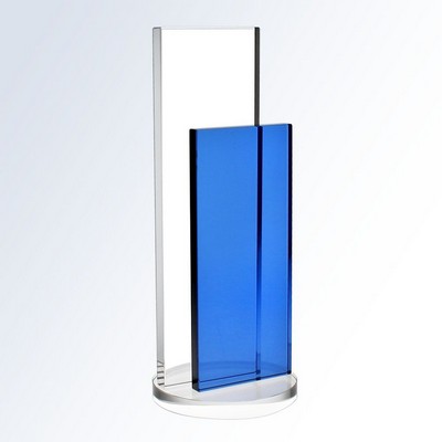 Blue Endeavor Optic Crystal Award - Small