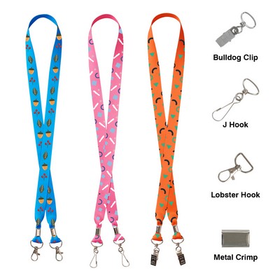 3/4" Custom Open Ended Dye-Sublimated Lanyard