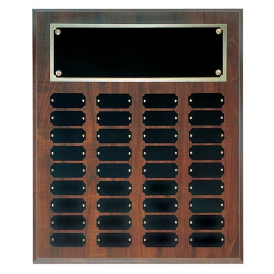 Cherry Finish Completed Perpetual Plaque with 36 Plates (15" x 18")