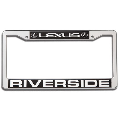 Chrome Plate License Frame w/Single Color Painted Background