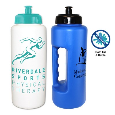 32 Oz. Microhalt Grip Bottle w/Push 'n Pull (Spot Color)