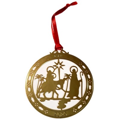 Custom Gold Christmas Ornament