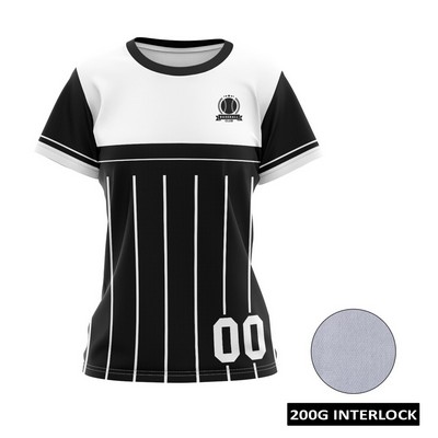 Women's Sublimation Baseball Fanwear Jersey (Crew or V) - Interlock