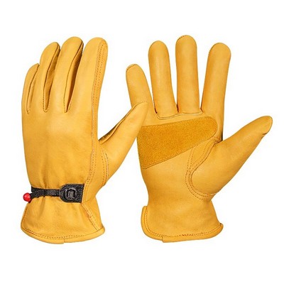 Cowhide garden cutting electric welding Leather Gloves