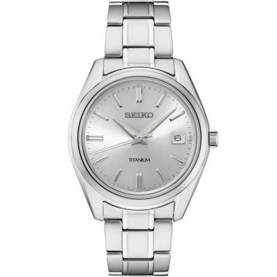 Seiko Men's Silver-Tone Watch with Grey Dial