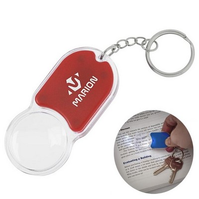 Transparent Magnifier LED Keychain