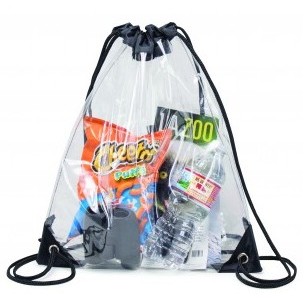 Clear Vinyl Drawstring Tote Bag