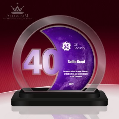 40 Years of Service Circle in choice of colors. 7.5" tall by 9" wide