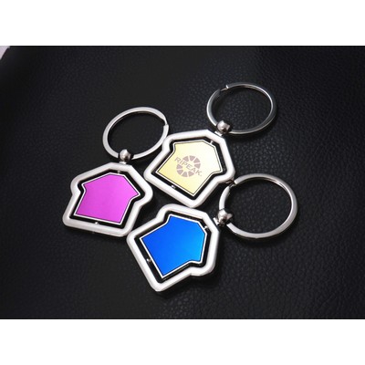 Auto Rotating Keychain House Shape Key Ring