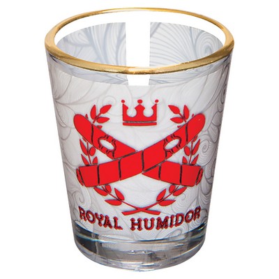 1.5 oz. Sublimatable Shot Glass with Gold Rim