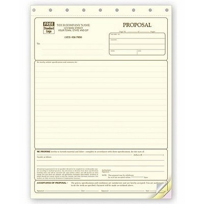 20# Cotton Bond Proposal Form (3 Part)