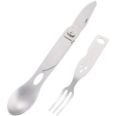 3 in 1 Stainless Steel Fork Spoon Knife Camping Cutlery